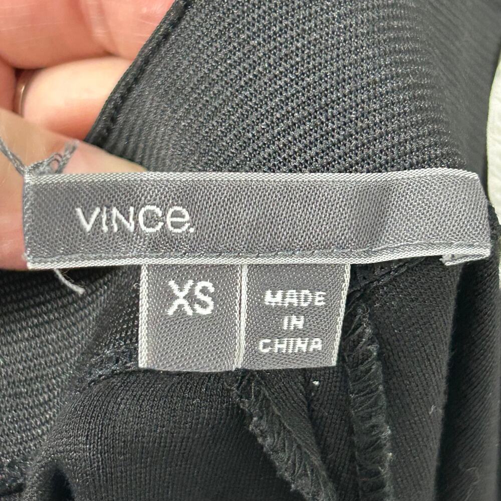 Vince Legging Womens XSmall Elastic Waist Black Satin Stripe Pants Poly Blend - Picture 4 of 9